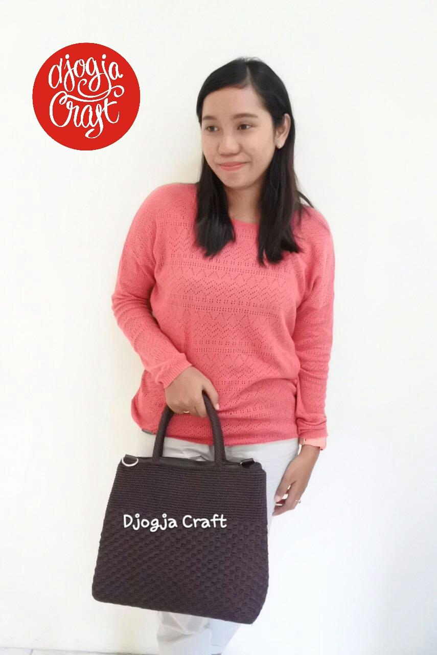 Djogja Craft Tas Rajut Webe Nilon (Coklat Tua)
