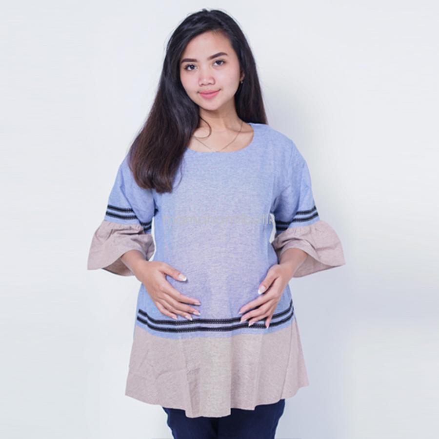 Ning Ayu Atasan Hamil Pita Hitam Blouse - BLD 414 / Baju Hamil dan Menyusui/ Baju Ibu Menyusui / Baju Ibu Menyusui Lengan Panjang / Baju Gamis Ibu Menyusui / Baju Daster Ibu Menyusui / Baju Wanita Menyusui