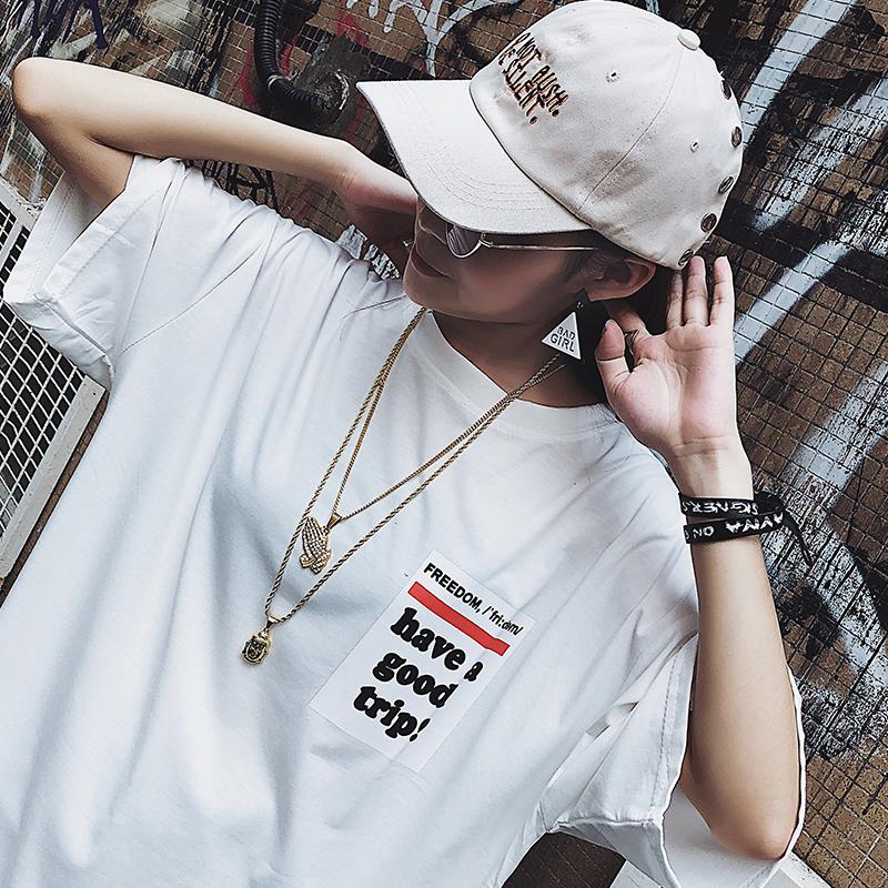 Feminim Baju Dalaman Perempuan Baru Kaos Depan Belakang Dicetak (Hitam)