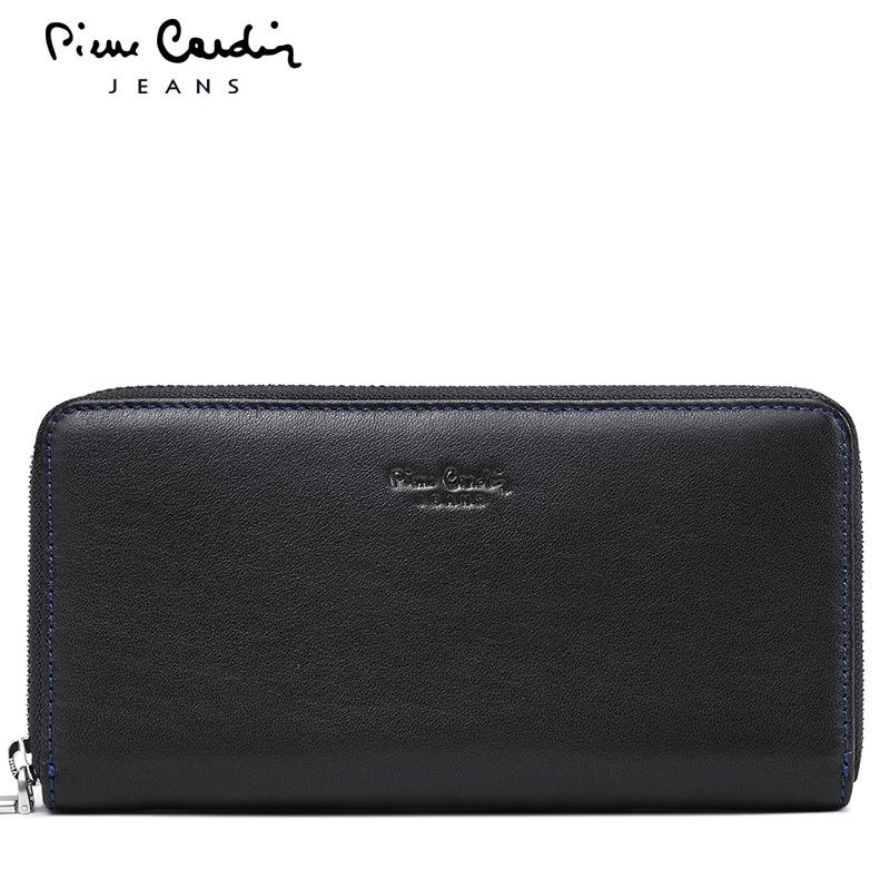Pierre Cardin Tas Tangan Kulit Pria Tas Tangan Kulit Kasual (Hitam)
