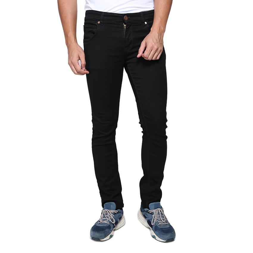 Celana Pria Skinny Fit - Celana Denim Street - Celana Murah Jahitan Rapi Resletig Kuat - Hitam