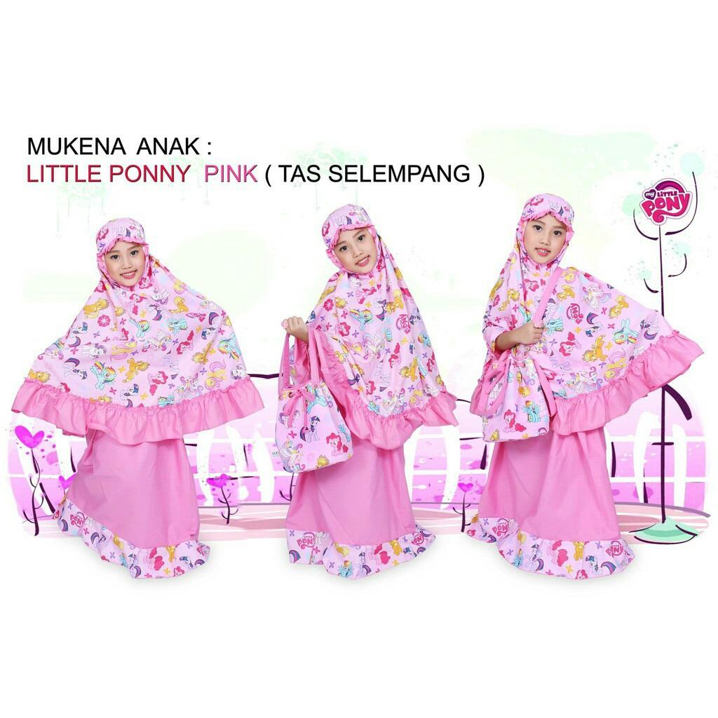 Madeena - Mukena Anak Karakter Little Pony Tas Slempang - Pink