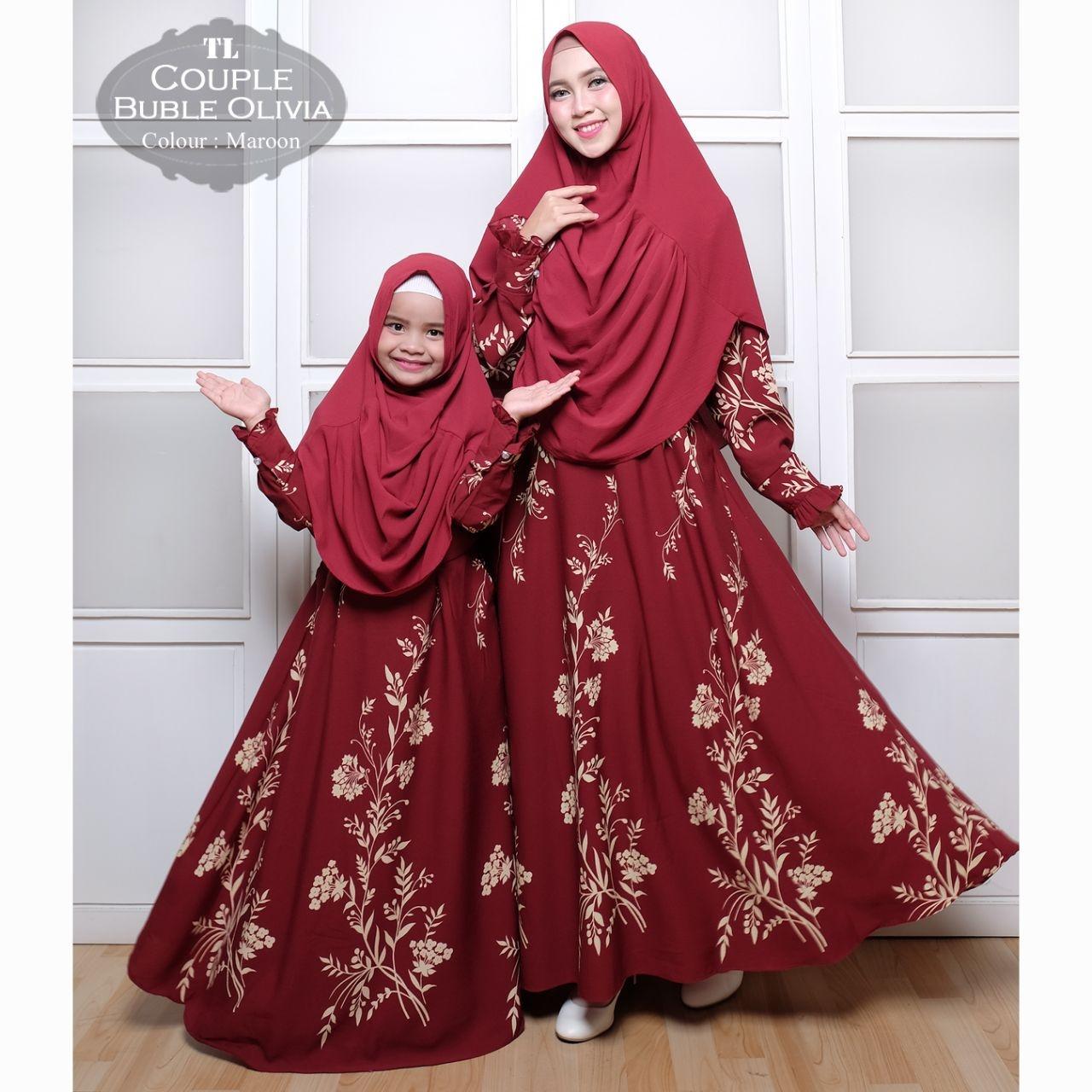 Silentriver88 gamis muslim syari bubble olivia premium ibu dan anak couple