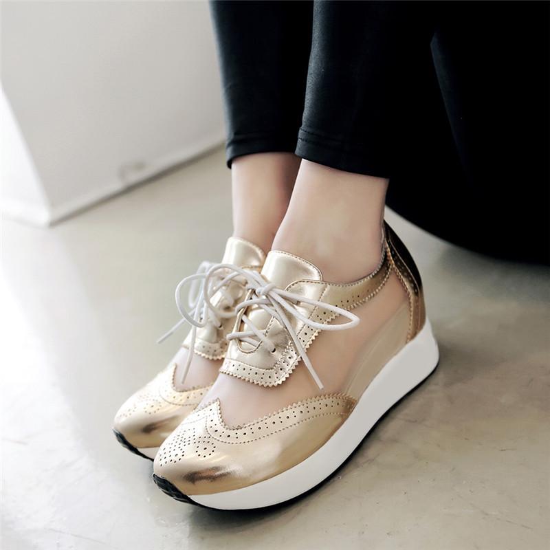 Besar Kecil Sepatu Wanita Sign Sepatu Angsa Emas Sandal Musim Panas Bernapas Jala (Biru Muda)