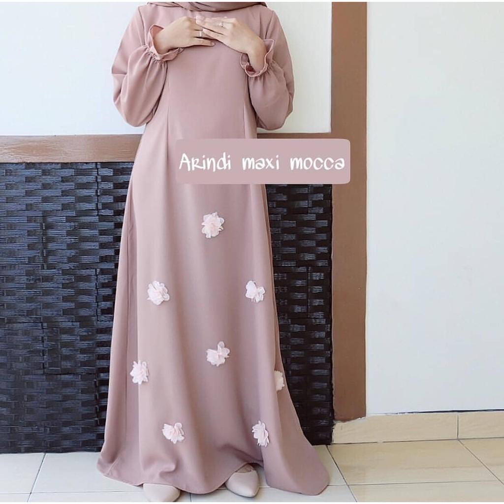 JAKARTA GROSIR - bunga 3D arindi maxy sy Fashion Dress / Atasan / Tunik / size M, L dan XL