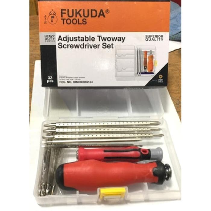 Obeng HP Set 32 Mata Obeng Laptop Komputer Bolak Balik FUKUDA MURAH