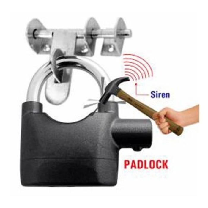 GEMBOK KUNCI ALARM ANTI MALING MURAH KOPER TAS PAGAR PINTU LOCK GB0001 | ( gembok alarm motor anti maling koper sepeda pagar cakram kinbar kode tas mobil clock rumah sensor gerak pintu digital remote lock bht ) |