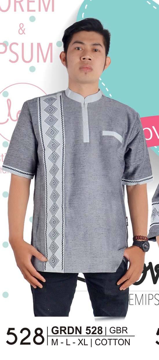 BAJU MUSLIM PRIA/BAJU KOKO GIORDANI - GRDN 528 COTTON ABU ABU