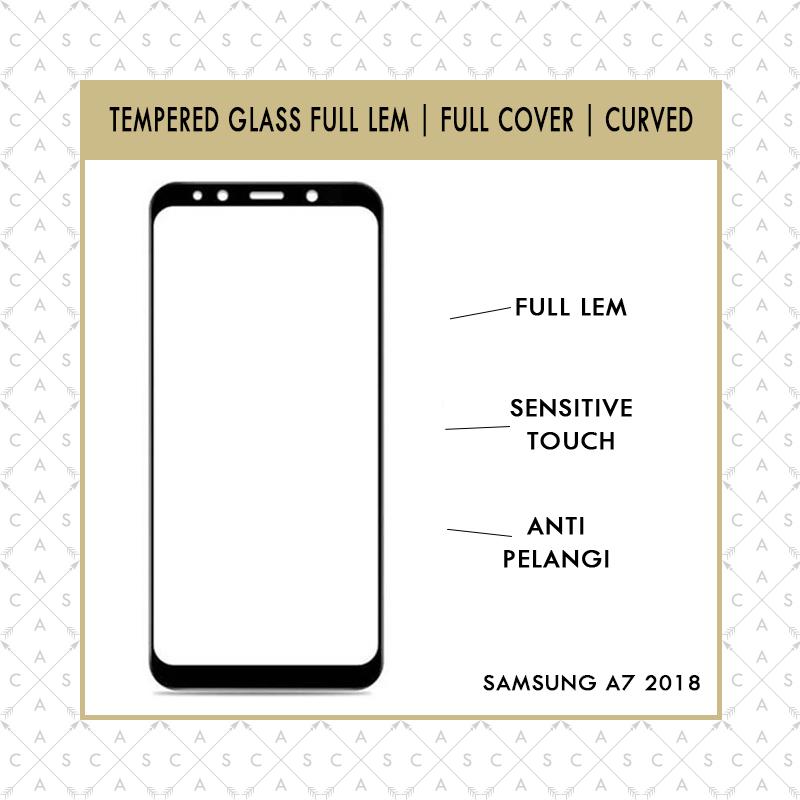 CASA Tempered Glass 5D for Samsung A7 2018 TRIPLE CAMERA - FULL LEM&FULL SCREEN