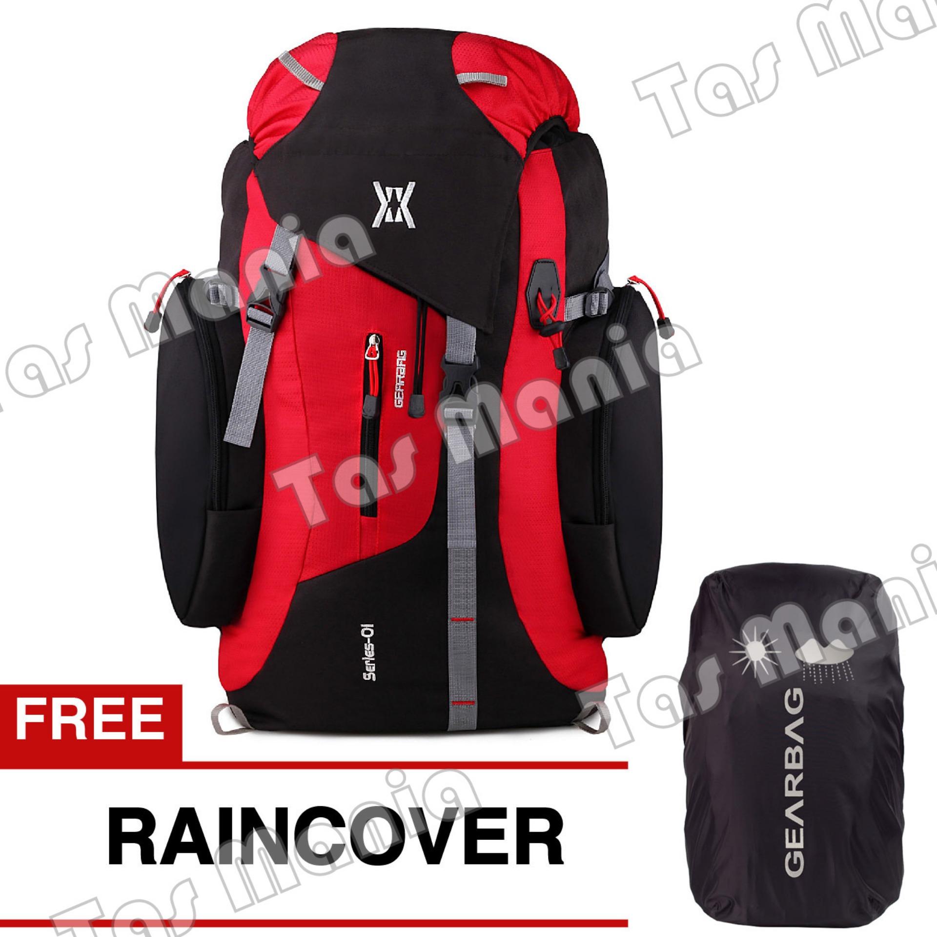 PROMO MUDIK LEBARAN - Tas Ransel Mudik / Carrier McCartney Wilder Pack - Tas Gunung Camping Mountain Backpack - Jungle Climbing Backpacker + FREE Raincover - Red Tas Pria Tas Fashion Pria