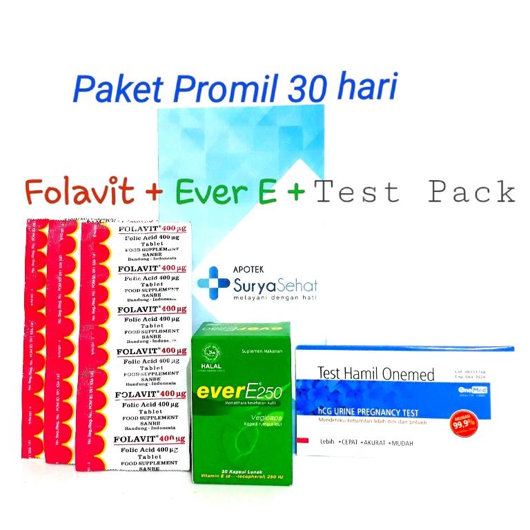 Paket Promil A 30 hari Best Seller! Program Hamil 30  hari (1 bulan) Folavit Ever E Tes Pack