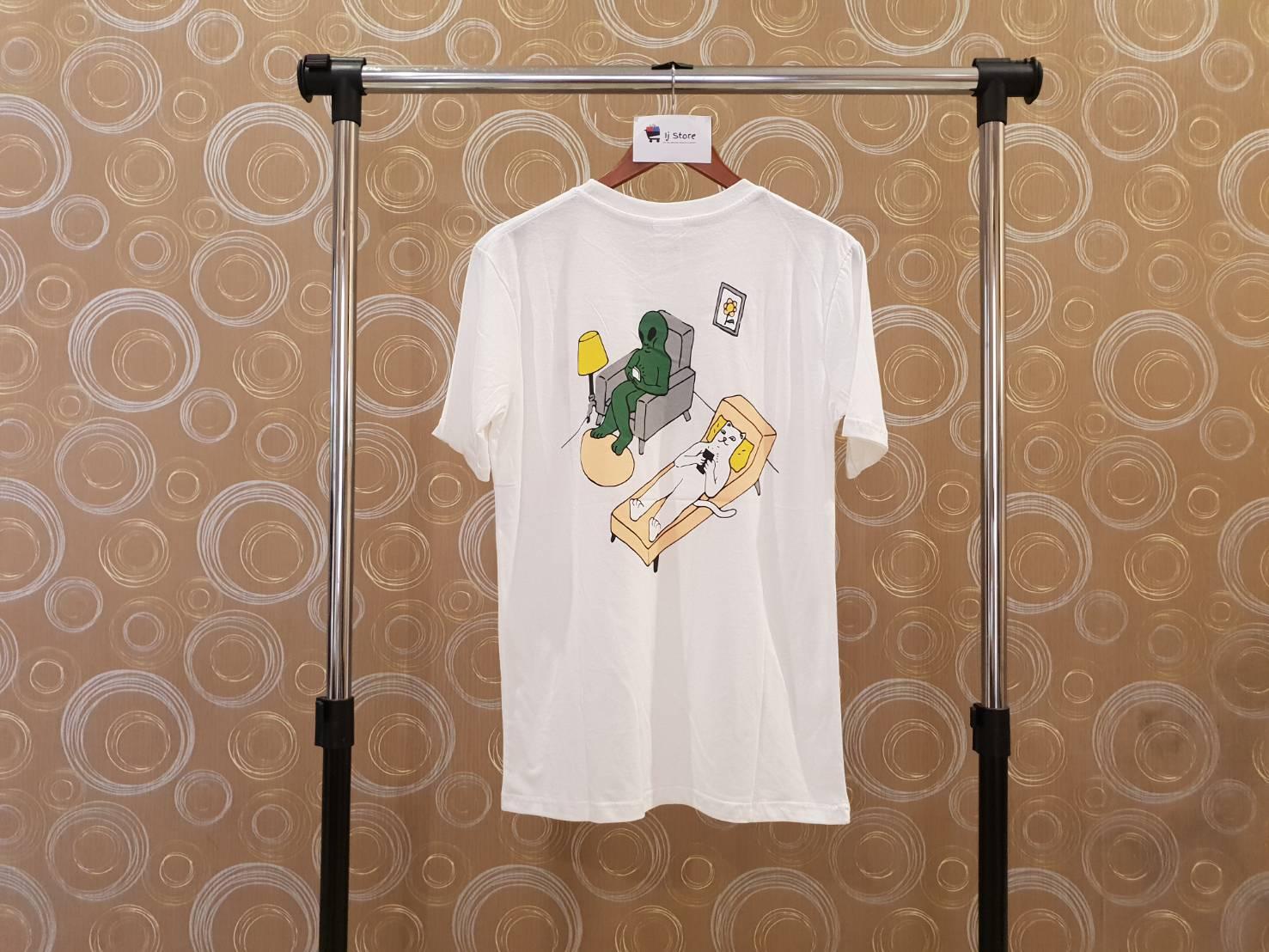 Kaos ripndip relax import distro high quality putih unisex