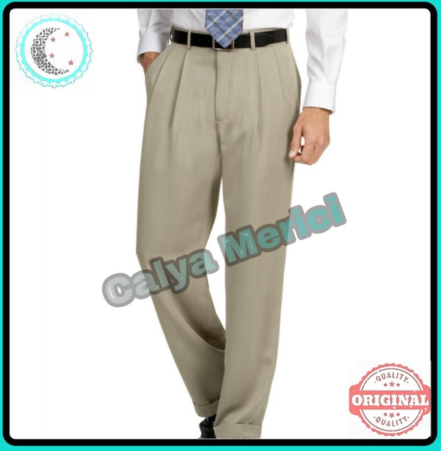 Calya Merici Celana Panjang Formal Pria Semi Biggy/Jumbo Kerja Hitam Bahan Kain Twist 27-40 Atea