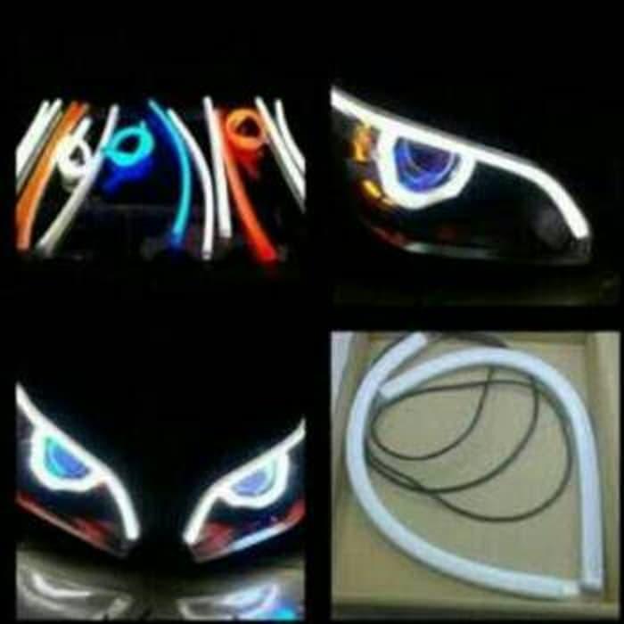 DRL FLEKSIBEL LED 30cm 2 warna | ( lampu mobil hid plafon depan rem sorot led h4 kabut fog lamp tembak variasi strobo rem toyota innova hid avanza osram )