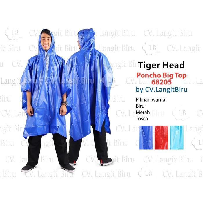 Langitbiru Jas Hujan Poncho BIG TOP 68205 Tiger Head unisex Motor Rain Coat Ponco