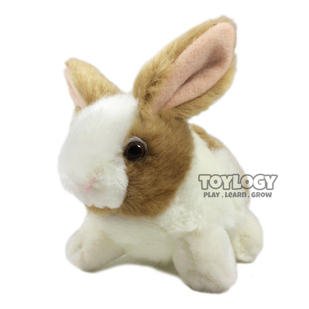 Boneka Kelinci - Grow Rabbit Stuffed Plush Animal Doll - Coklat Putih 6 Inch