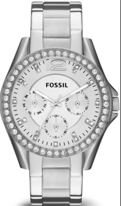 Fossil ES3202 Riley Silver Dial Stainless Steel Bracelet Watch