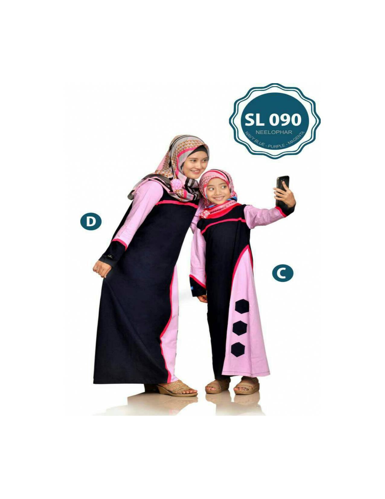 SL 090 KAOS KELUARGA COUPLE MUSLIMAH BAJU IBU DAN ANAK GAMIS KAOS