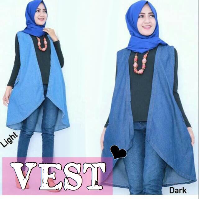 DAMAI FASHION JAKARTA - VEST ROMPI wanita INTAN 2 warna - konveksi baju murah tanah abang