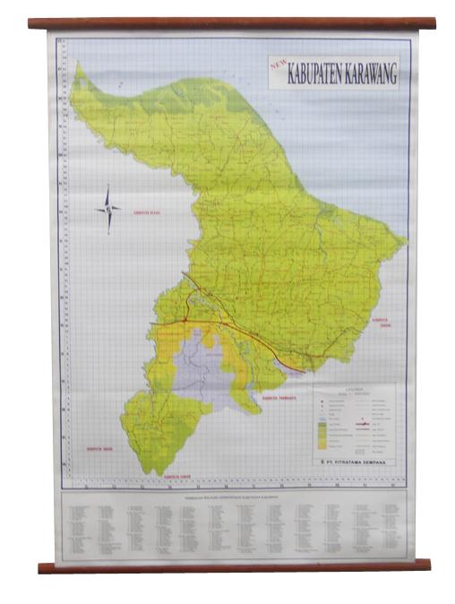 Terbaru!!! Peta Kabupaten Karawang (Bingkai) - ready stock