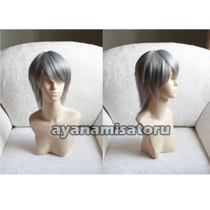 RAMBUT PALSU ANIME COSPLAY WIG AYANAMISATORU BASE COWOK 01 MIX GRAY