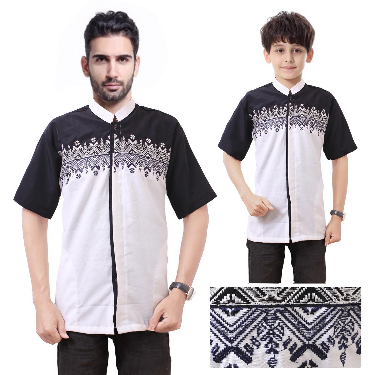168 Collection Baju Koko Milogan Kemeja Muslim Lengan Pendek ayah dan anak