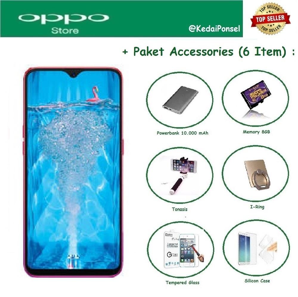 OPPO F9 [4/64GB] + 6 Item Accessories 