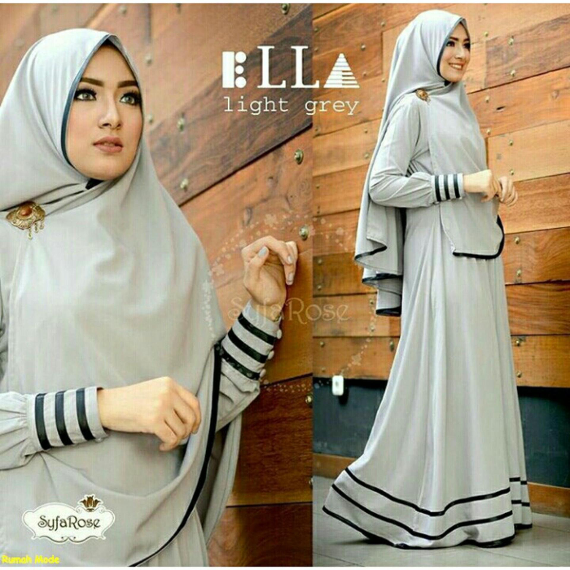 GA Fashion Gamis Muslim Syfarose Abu / Dress Muslim / Gamis Wanita / Baju Muslim / Hijab Muslim / Fashion Muslim / Syar'i Muslim / Maxi Dress Lengan Panjang / Gamis Modern Dress/ Muslimah / Hijab Muslim / Gamis Syari / Baju Muslim / Fashion Muslim /