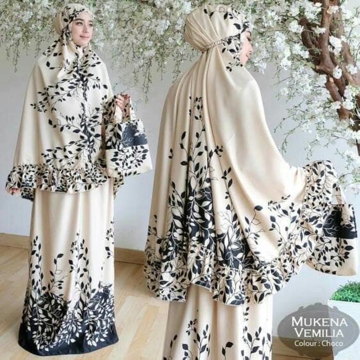 SIS BB TK1 MAXMARA MUKENA VEMILIA GIL MAXMARA LUX CHOCO MAROON BLACK - MUQEENA
