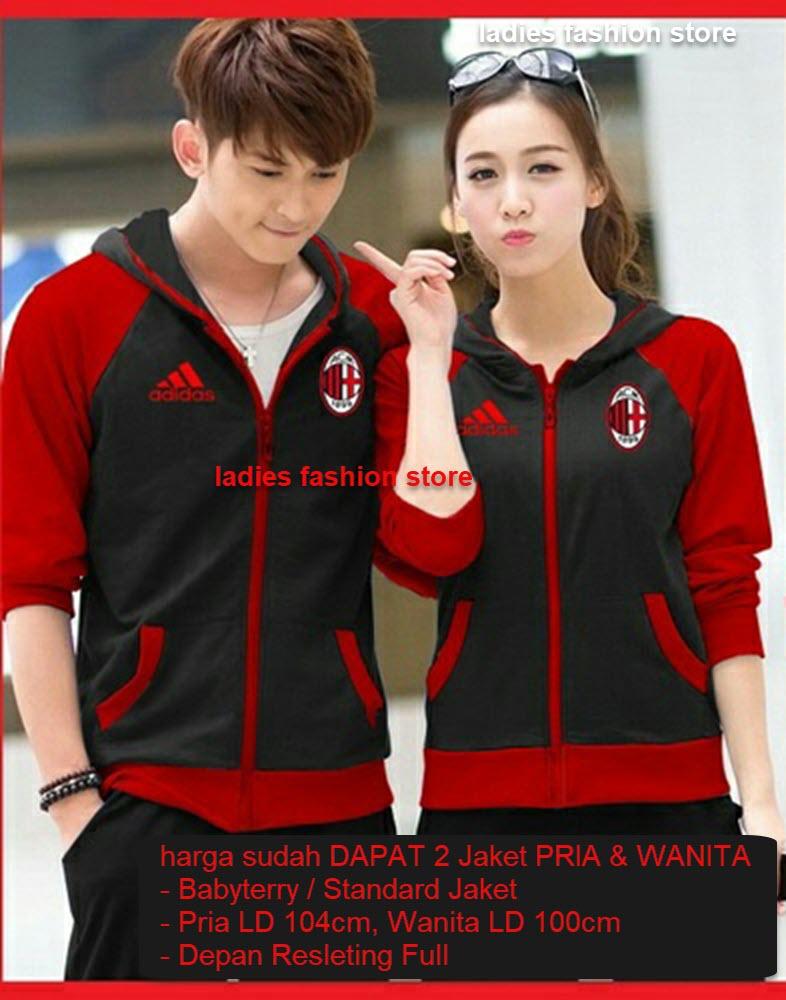 Jaket Couple Pasangan Wanita Kembar ABG / Jaket Football Club / Jaket Sepasang Pria dan Wanita / Jaket Club Bola Murah / Jaket Pasangan MILAN LC - HITAM / Atasan Jaket Bola Murah Beli 1 Gratis 1 / Jaket Pasangan Model Terbaru / Jaket Bola / Jaket Kembar