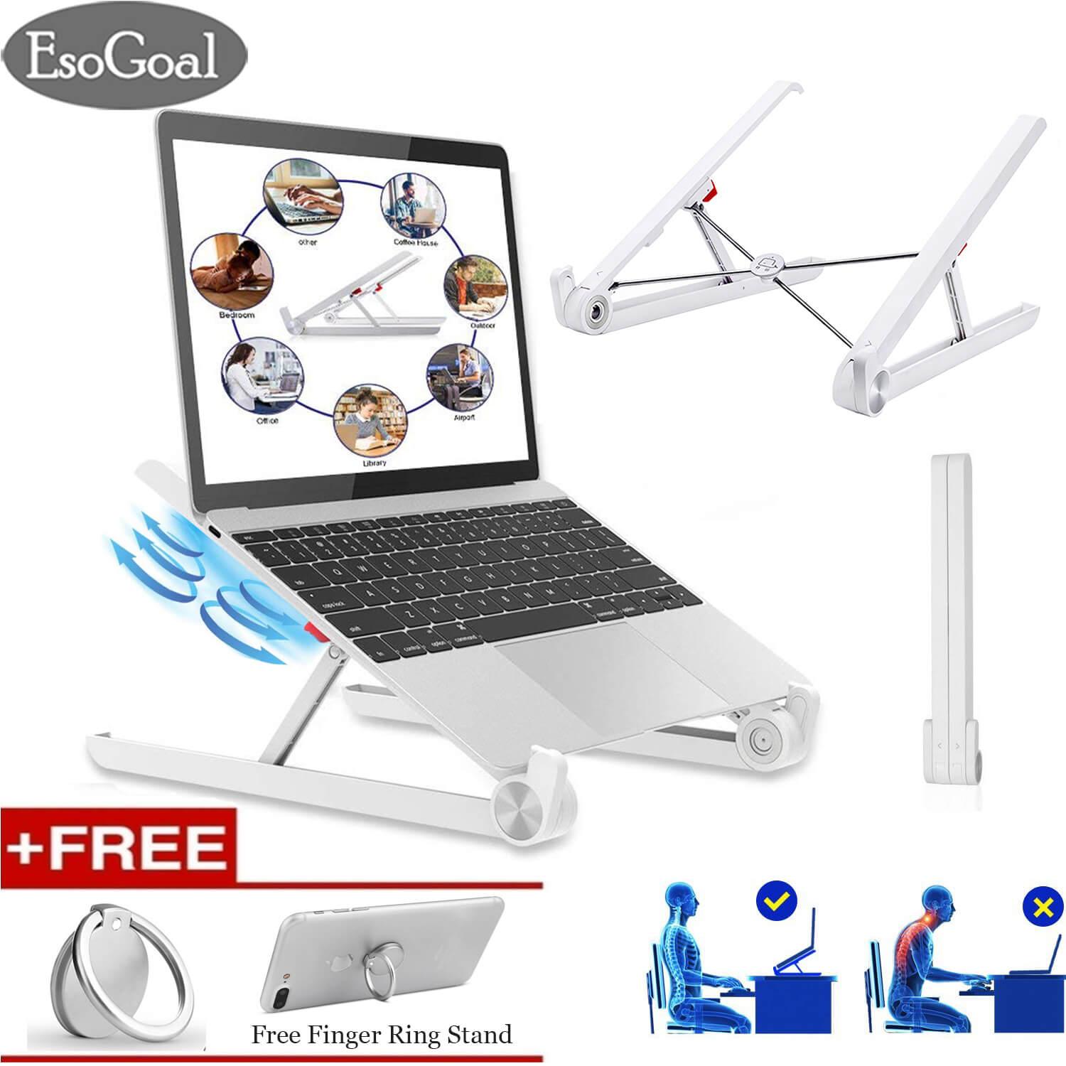 ESO Tujuan Stan Laptop, Laptop Portabel Berdiri Lipat Desktop Notebook Dudukan Yang Dapat Disesuaikan Eye-Level Desain Ergonomis, laptop Portabel Riser untuk Macbook, Notebook Komputer PC Ipad Tablet