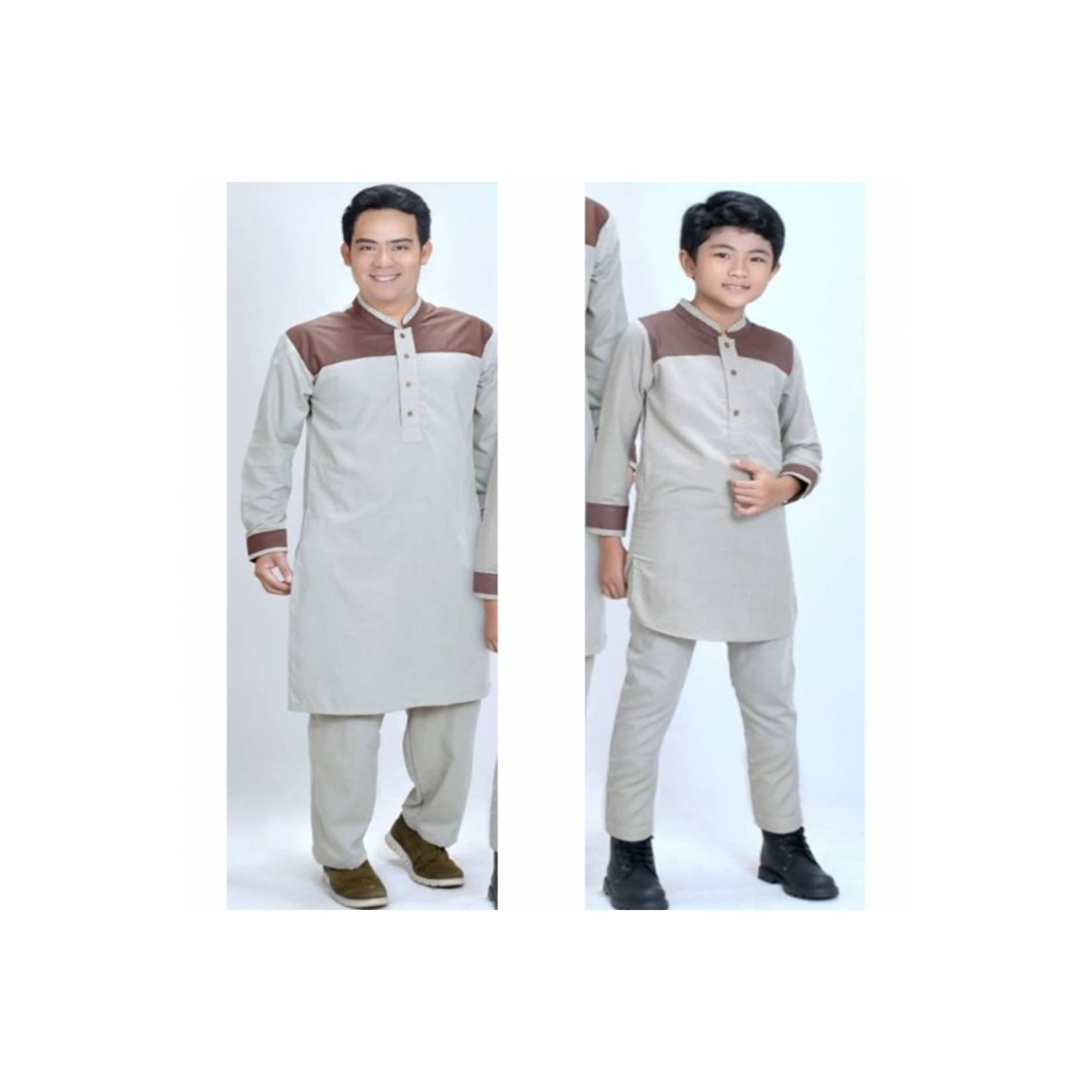 Baju Muslim / Baju Koko Couple Bapak dan Anak Laki-laki - Hitam