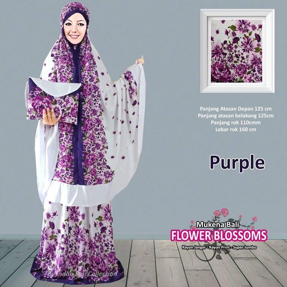 Mukena Bali Dewasa Flower Blossoms Purple
