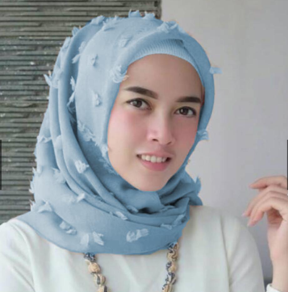 Maula Hijab Jilbab Square Kerudung Segiempat Linen Ruby / Rubiah