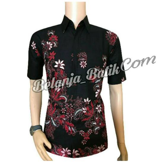 KEMEJA BATIK BATIK PEKALONGAN KEMEJA HEM BATIK PENDEK EKSLUSIF MURAH KEREN - BATIK RENGSI ABANG