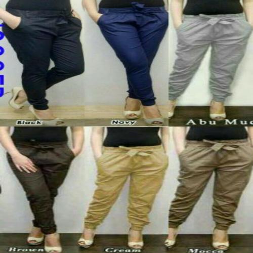 Celana joger panjang wanita terkini dan modelis-long pant Jenna - Warna Krem