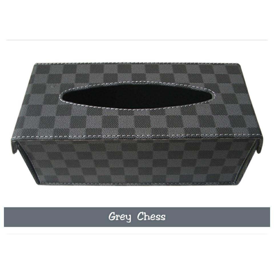 TECHNOZIO Tissue Box Motif Abu Skak / Tempat Tissue Kotak / Tempat Tissue Mobil