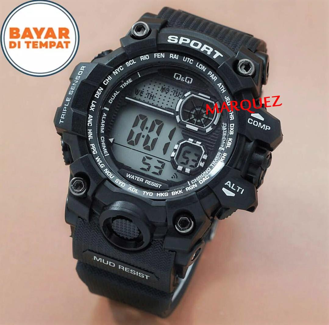 Q&Q JAM TANGAN SPORT ABG/PRIA WATERESISTAN/ANTI AIR STRAP RUBBER-LIMITED EDITION