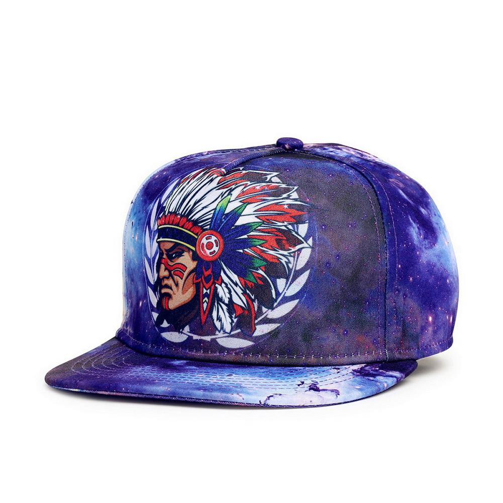 Bergaya 3D Dicetak Adjustable Topi Bisbol dengan Kepala Indian Gambar Kepribadian Unisex Hip Hop Menari Perjalanan Flat Bill Topi Bisbol Topi Snapback