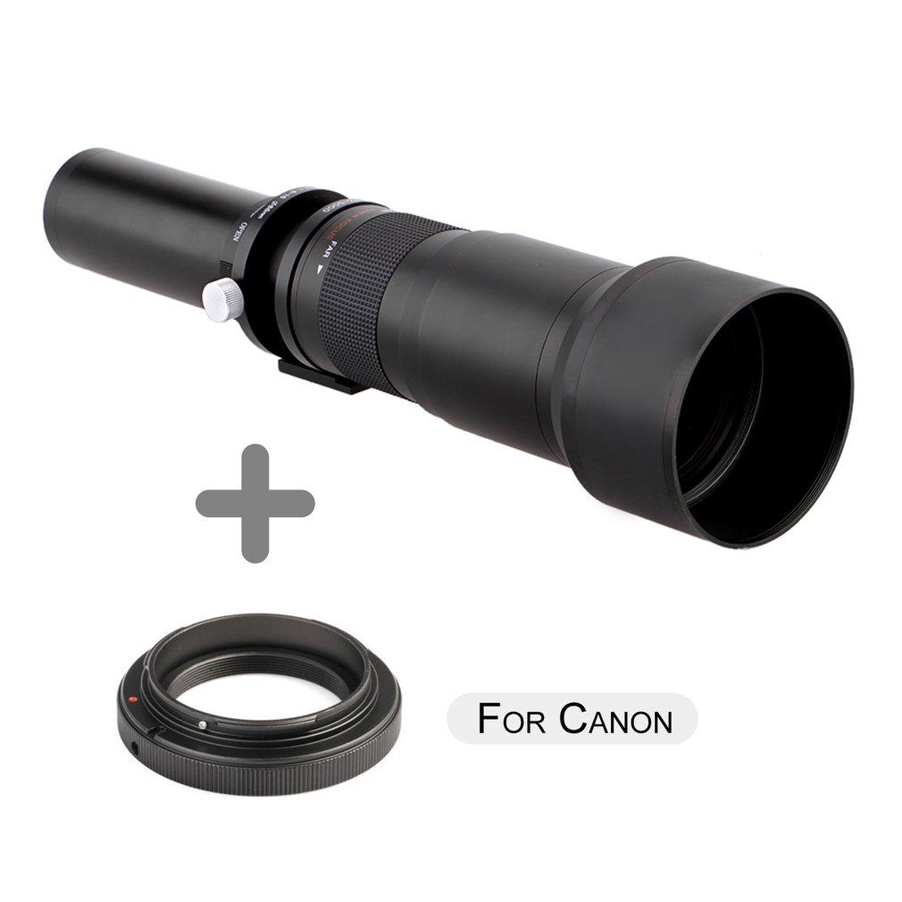 Qnstar Lightdow 650-1300 Mm F8-16 Panjang Shot Lensa Zoom Manual T2 Dudukan untuk Canon