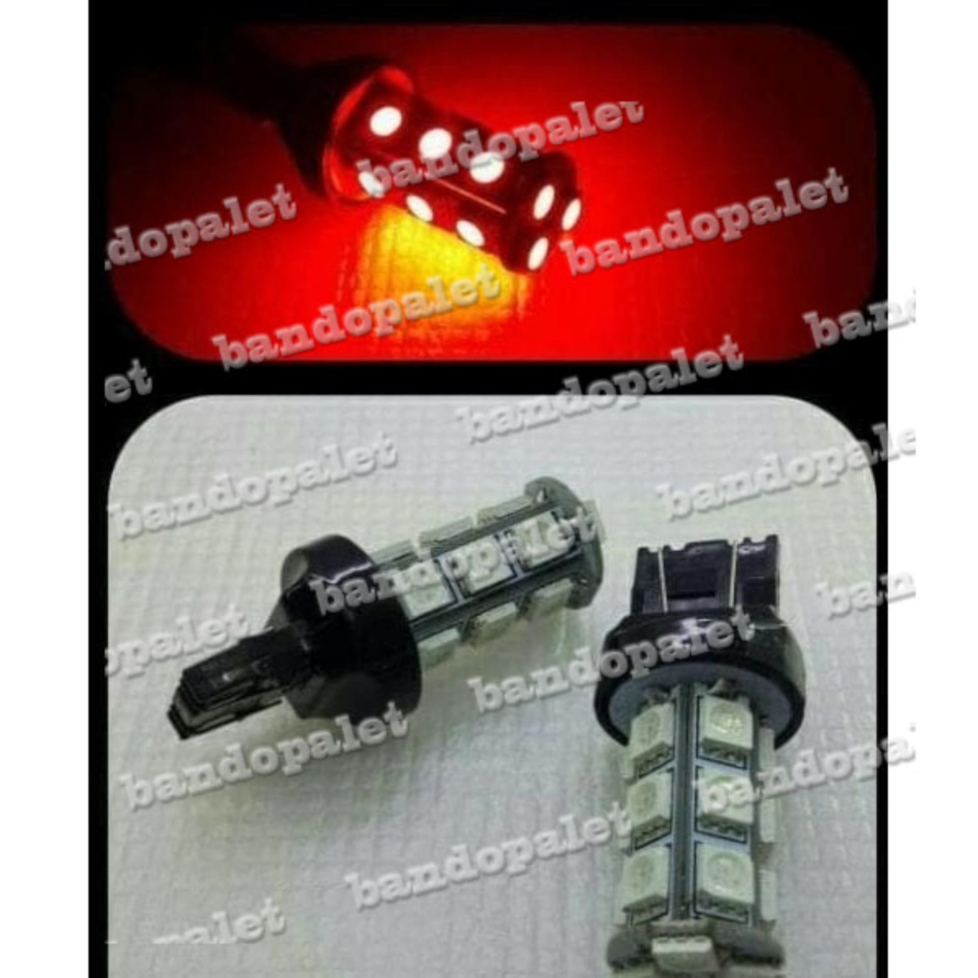 T20 LED REM 4 KAKI BLITZ 18 LED Merah Strobo Kedip Lampu Bohlam Rem Led Mobil Lampu Senja Avanza Xpander Calya Innova Gran Max Pick Up Brio Satya Sigra Xenia Rush Carry Ertiga HR-V Ayla Terios Agya Ignis Mobilio APV Pajero Sport Fortuner CR-V Sienta