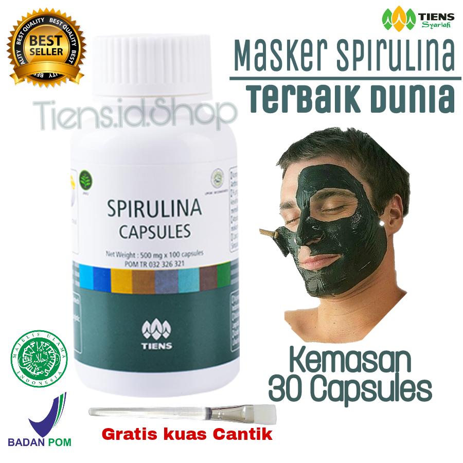 Tiens Masker Spirulina Anti Jerawat Di Wajah Paket Promo Banting Harga 30 Kapsul + GRATIS Kuas & Gift+ Kartu Diskon Tiens.id.Shop