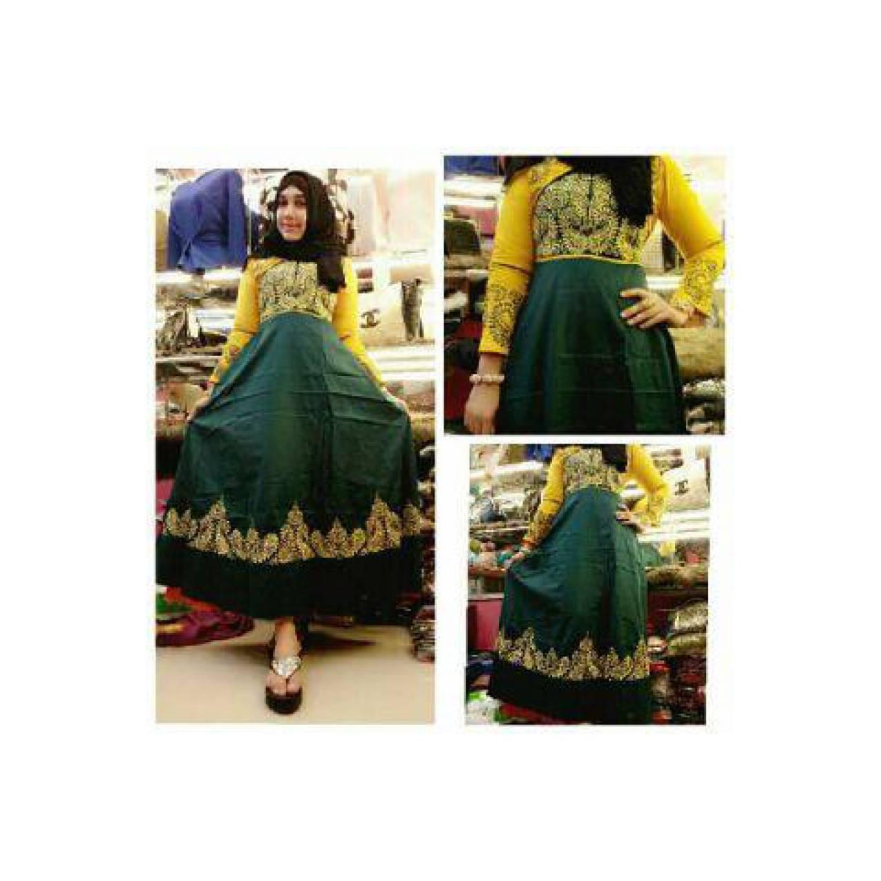 Gamis Aceh katun Bordir Resleting depan busui friendly