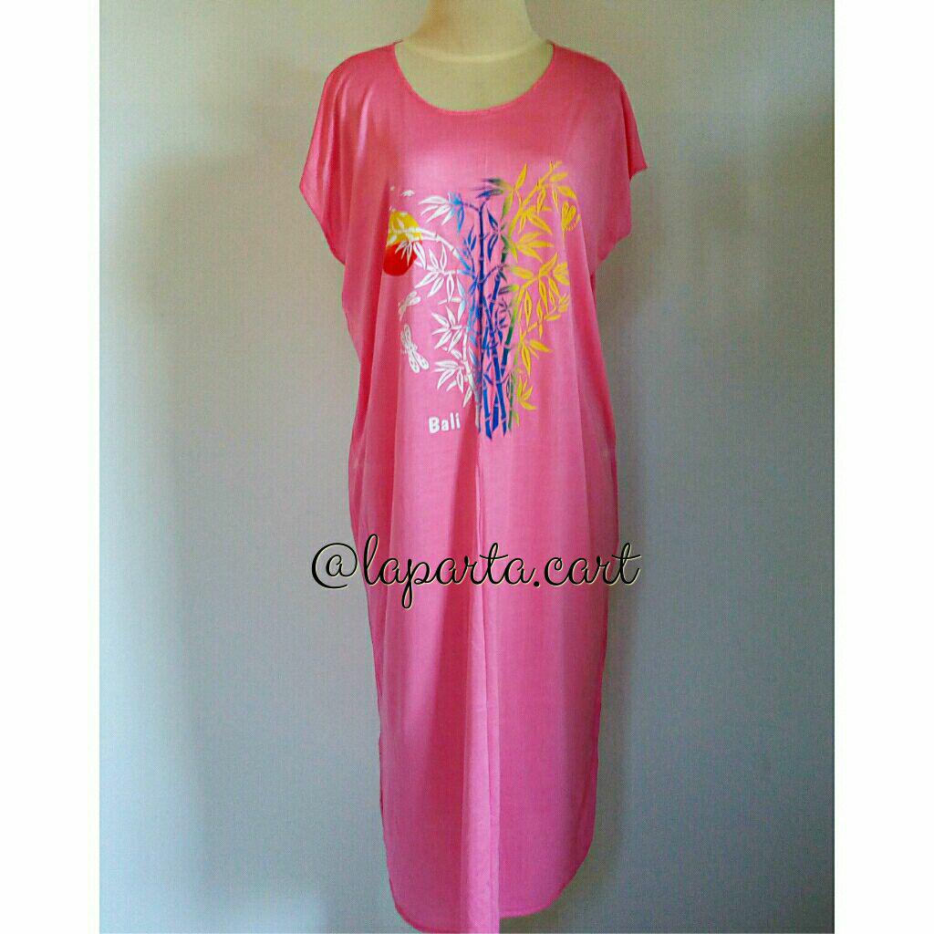 Daster Wanita Motif Bambu Khas Bali Bahan Kaos