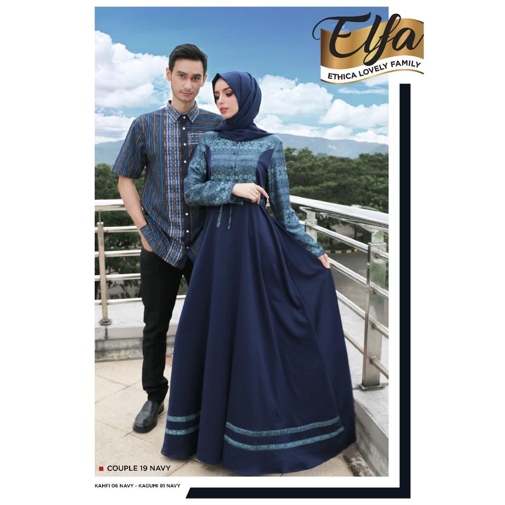 (TERBARU) Busana Muslim Couple Ethica 19 Navy (Koko S)