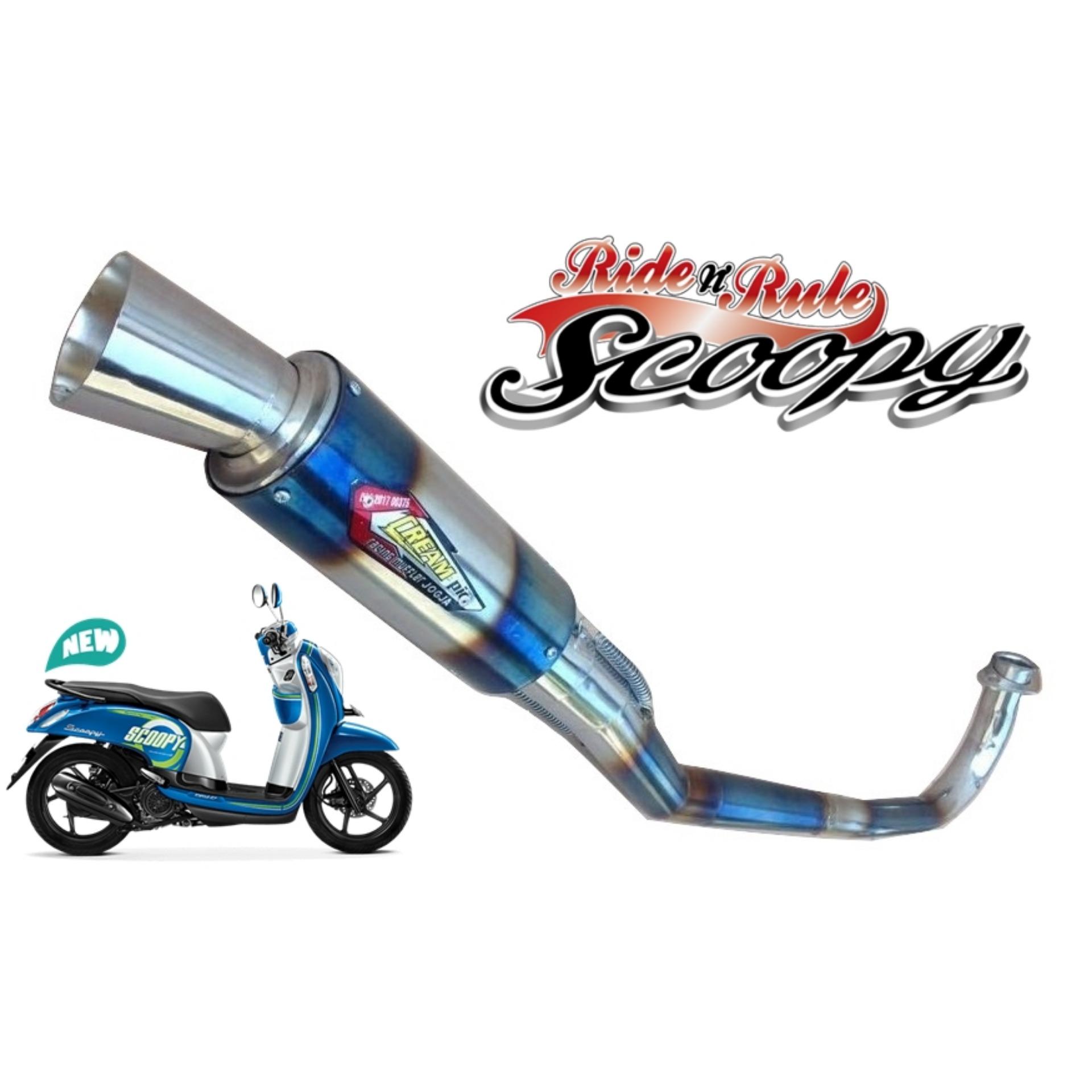 Knalpot Motor SCOOPY - CREAMPIE - BLUEMOON