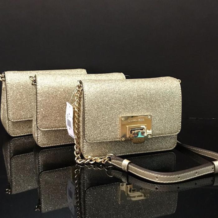 Tas Selempang Michael Kors Original MK Tina Crossbody Pale Gold 1