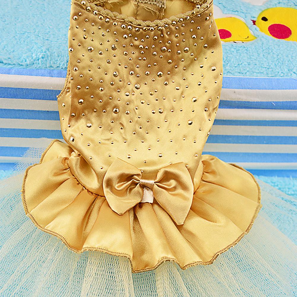 Redcolourful Fashion Spring Summer Dog Clothes Pet Dog Puppy Tutu Dress Princess Fluffy Hot Drilling Wedding Lace Skirt Clothing Apparel