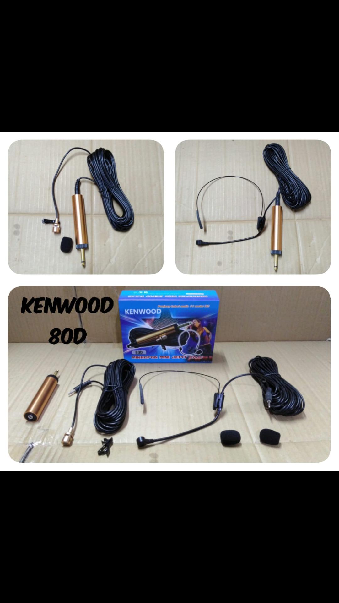 KENWOOD 80D mik mic jepit BONUS HEADSET BANDO clip on tie condensor iman ceramah pidato imam rapat vokal audio karaoke LTH Isi 1x Electret 1x mic jepit 1X BONUS BANDO HEADSET DAN busa mic Bening dan bagus Microphone imam headset menggunakan kabel 11met