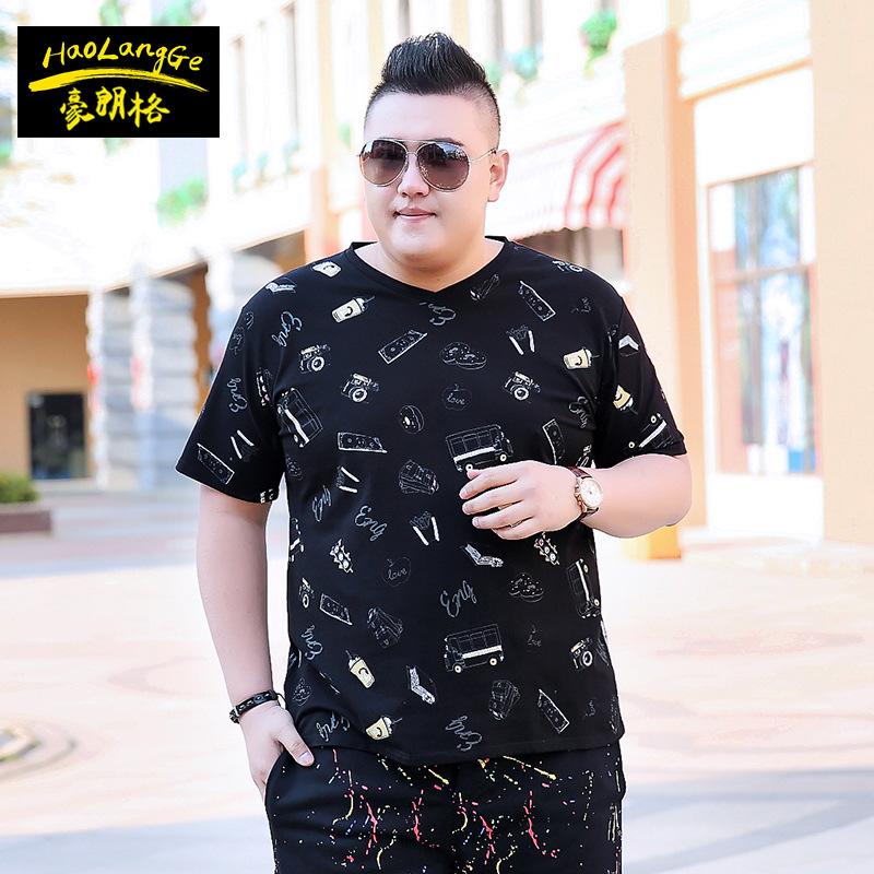 Gemuk Pria Bagian Tipis Ukuran Plus XXL Baju Dalaman Kaos (Hitam)